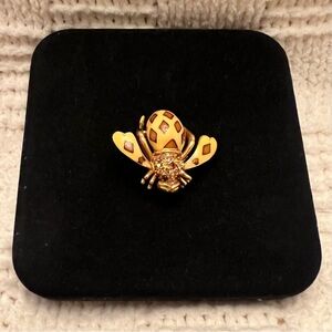 Joan Rivers Gold Tone Bee Brooch with Enamel Accents